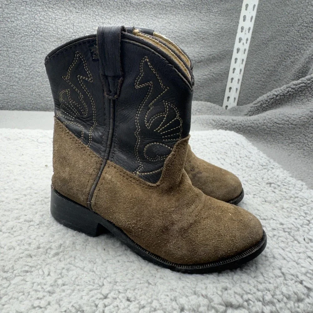 Masterson Boot Co Boots Kids 13.5 Brown Western Suede Cowboy Embroidered
